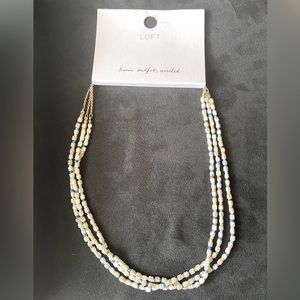Loft Triple Strand Beaded Necklace